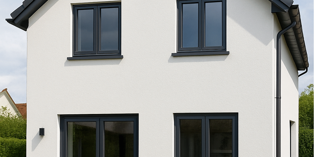 Casa cu geamuri gri antracit Casa cu geamuri gri antracit